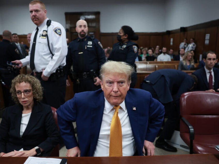 NEW YORK, NEW YORK - MAY 07: Former U.S. President Donald Trump and attorney Susan Nechele