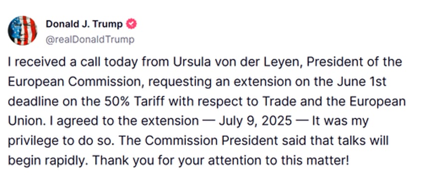trump delays 50 percent tariff on eu goods to july 9