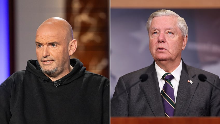 Split of John Fetterman and Lindsey Graham