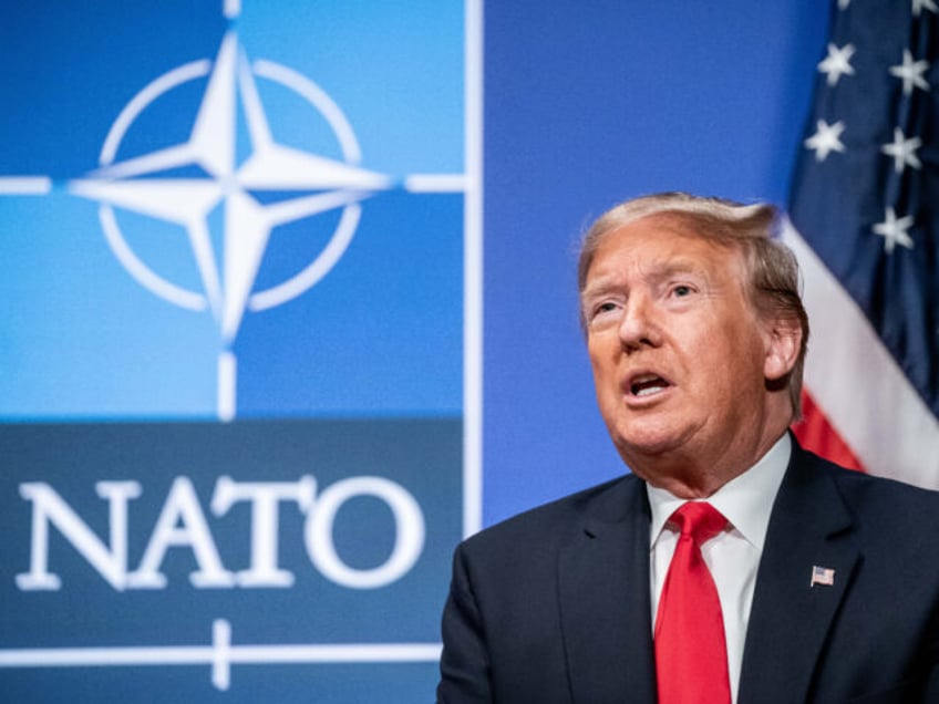 04 December 2019, Great Britain, Watford: US President Donald Trump speaks at a bilateral