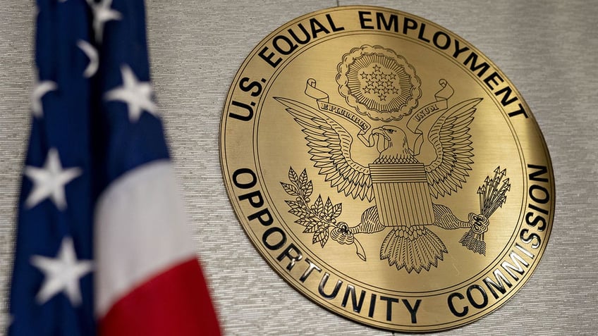 The Equal Employment Opportunity Commission seal at its headquarters in Washington, D.C., on Feb. 18, 2020.