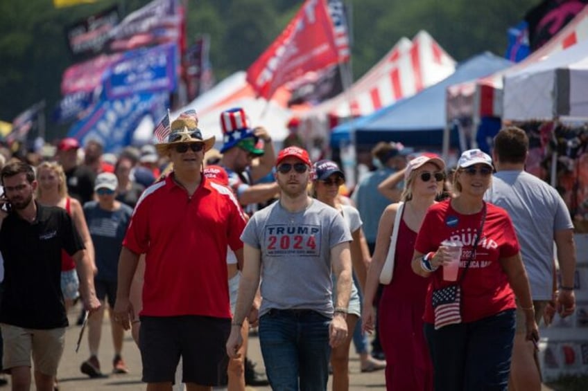 Trump supporters at the rally in Butler, Pennsylvania on July 13, 2024