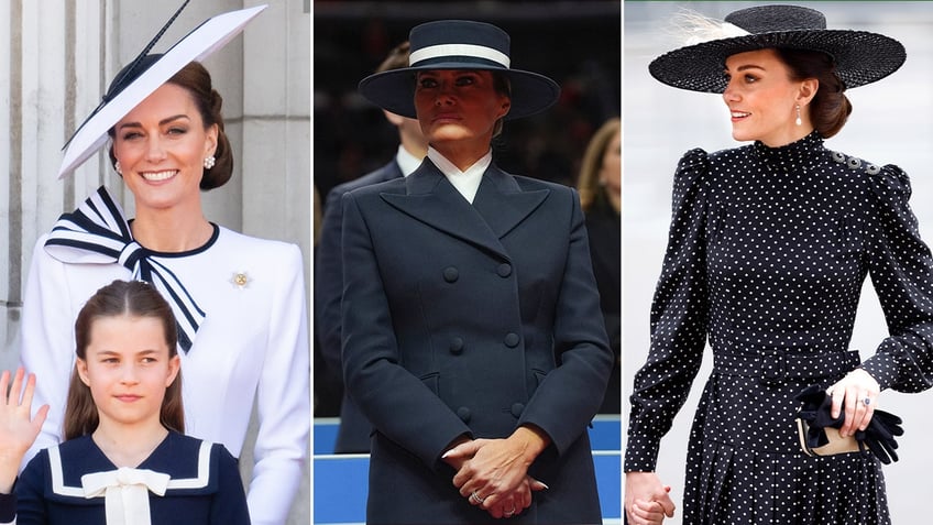 Kate Middleton and Melania Trump wearing similar style