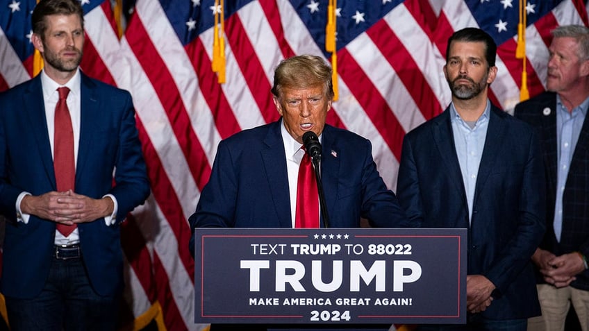 Trump, his sons on stage