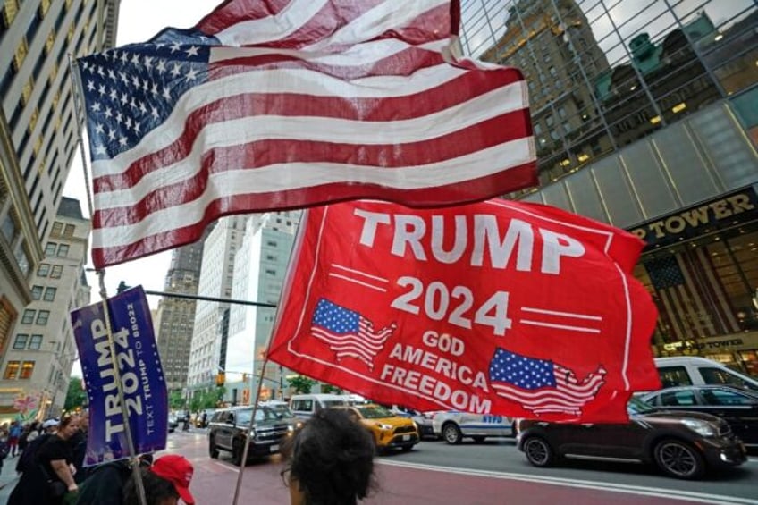 Supporters of former president Donald Trump outside Trump Tower after he was convicted in