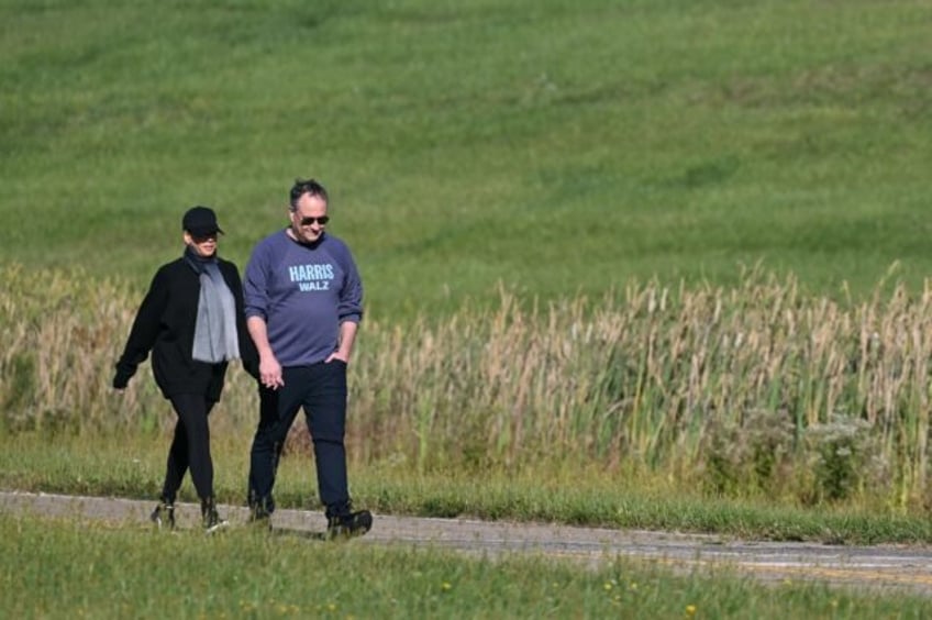 Kamala Harris went for a walk with husband Doug Emhoff during a break in debate preparati