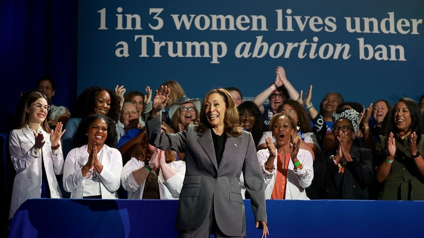 Kamala Harris at a rally on abortion