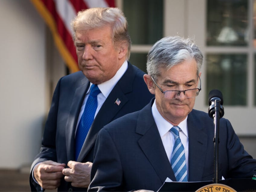 U.S. President Donald Trump looks on as his nominee for the chairman of the Federal Reserv