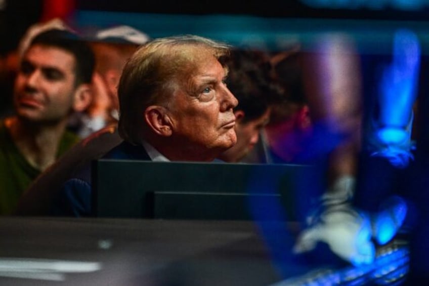 Former US President Donald Trump attends the Ultimate Fighting Championship in Miami, Flor