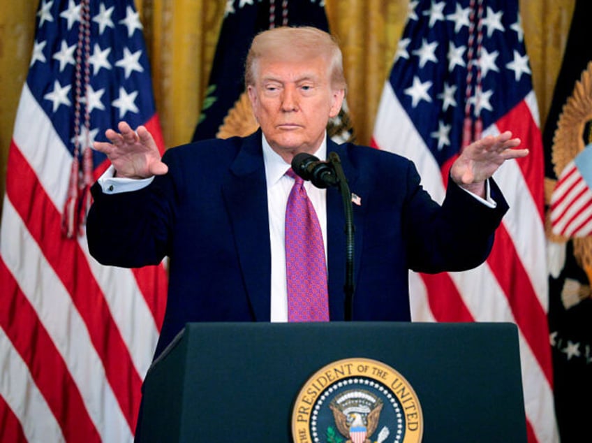 WASHINGTON, DC - JUNE 12: U.S. President Donald Trump takes questions after signing a seri