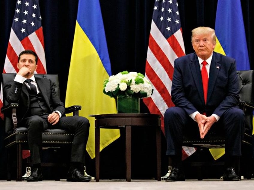 President Donald Trump meets with Ukrainian President Volodymyr Zelenskiy at the InterCont