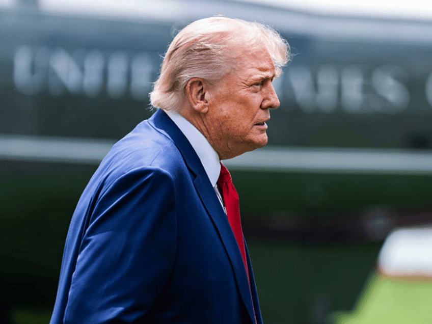 UNITED STATES - JUNE 9: President Donald Trump arrives to South Lawn of the White House fr