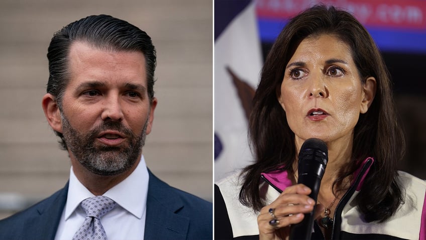 Trump Jr. and Haley split image