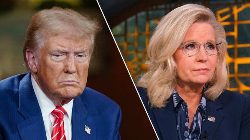 Left: Former President Donald Trump; Right: Former Rep. Liz Cheney