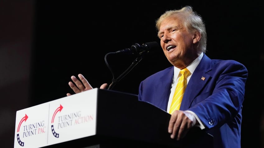 Former President Trump at podium