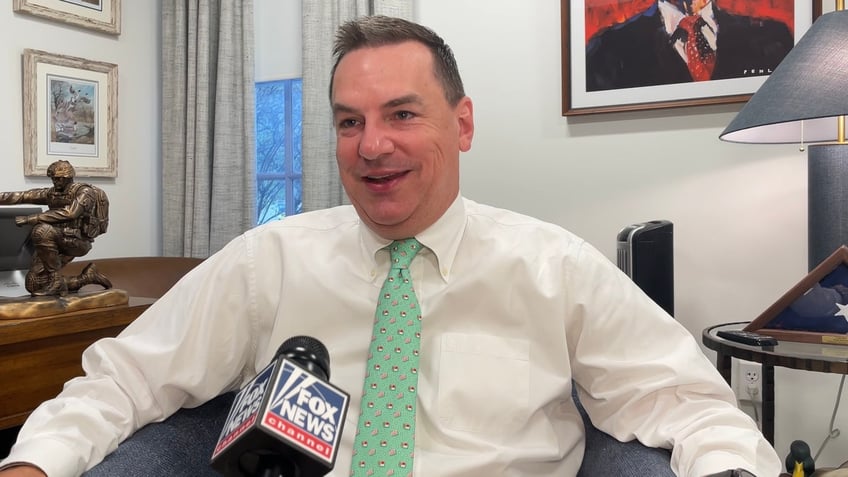 Rep. Richard Hudson of North Carolina, chair of the National Republican Congressional Committee, is interviewed by Fox News Digital, on April 7, 2025 in Washington D.C. 
