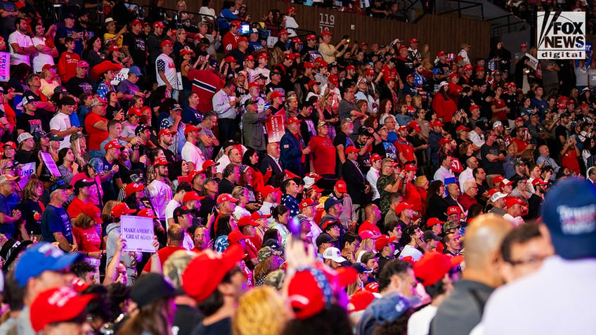 Supporters attend former President Donald Trump's rally in Uniondale