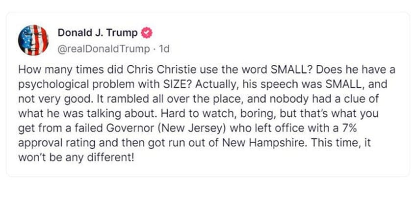 trump mockery of christies weight takes a turn after audience member chimes in dont call him a fat pig