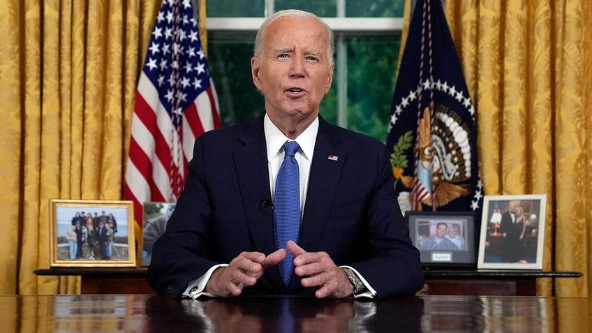 President Joe Biden addresses the nation from the Oval Office