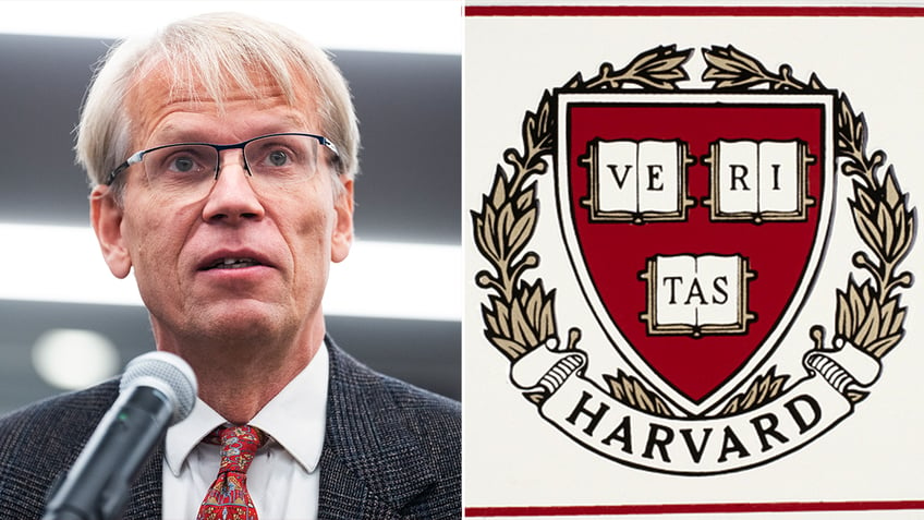 Martin Kulldorff and Harvard logo split image