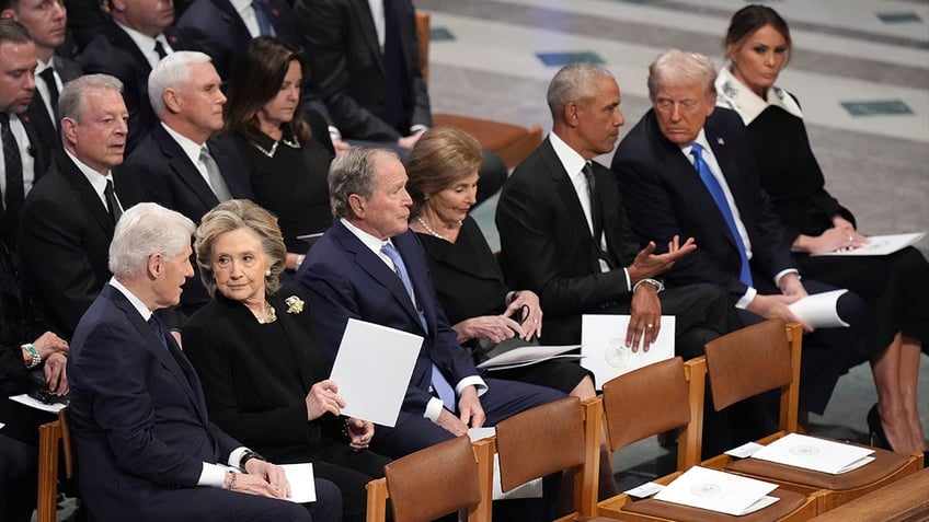 presidents' row at Carter funeral