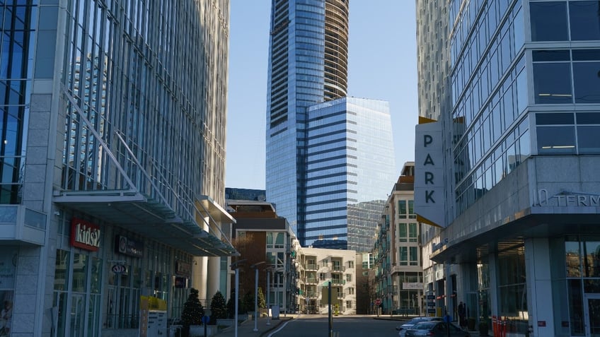 Buildings in the downtown Buckhead area of Atlanta, Georgia