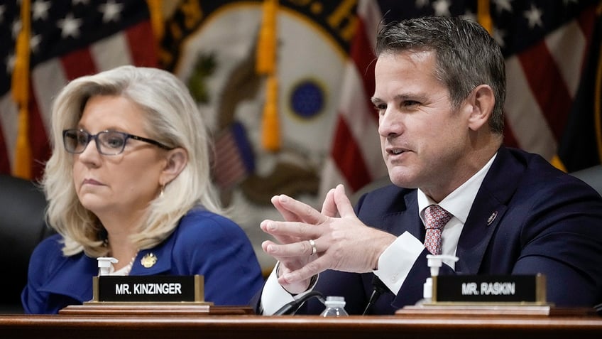 Then-Reps. Liz Cheney and Adam Kinzinger in 2022