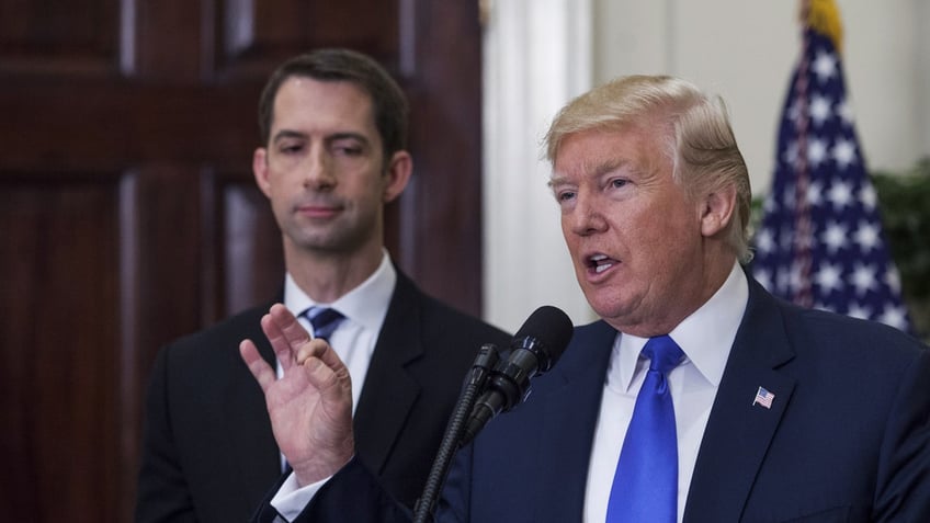 Sen. Tom Cotton and Donald Trump at White House