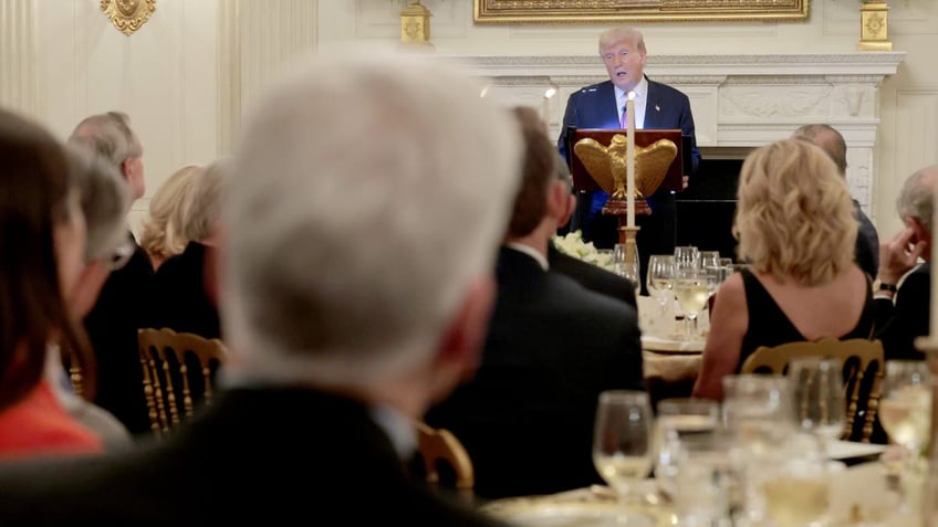 Trump speaks at White House dinner