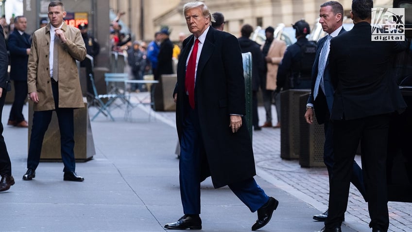 Former president Donald Trump arrives at The Trump Building