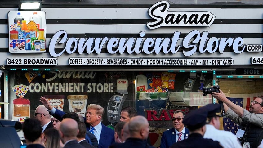 trump says criminal trial is having a reverse effect as he campaigns at new york bodega vows to save city