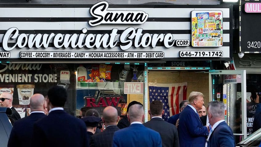 trump says criminal trial is having a reverse effect as he campaigns at new york bodega vows to save city