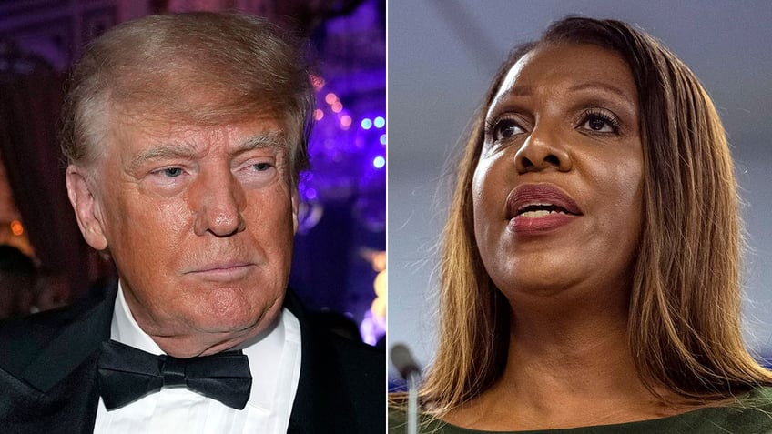 Donald Trump and AG Tish James side by side image