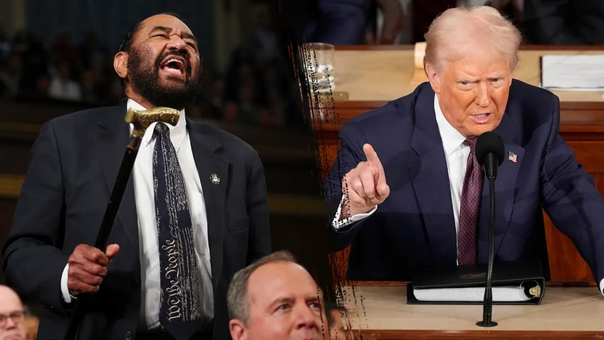 Rep. Al Green, D-Texas, was removed from the House chamber for disrupting Trump's speech. 