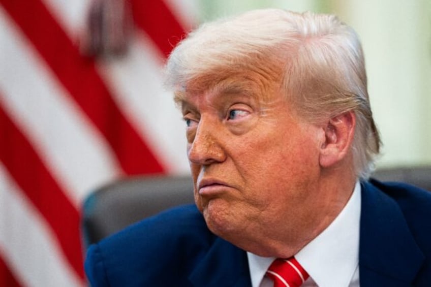 US President Donald Trump speaks during a news conference with Elon Musk in the Oval Offic