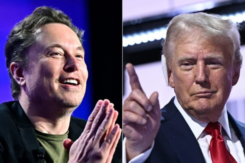 Elon Musk (L) has thrown is weight and considerable wealth behind Republican presidential