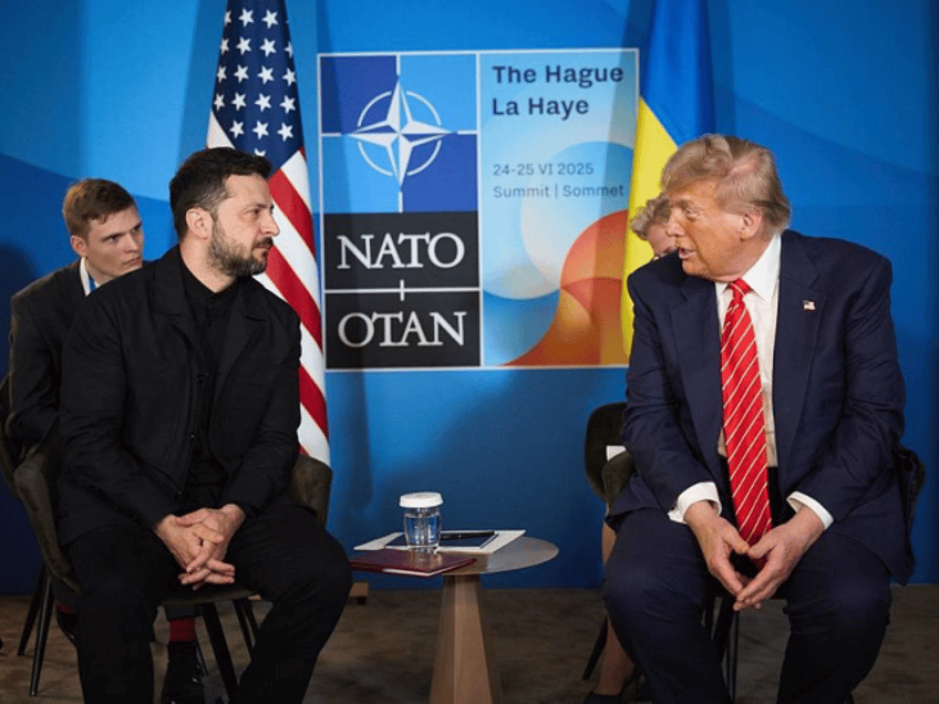THE HAGUE, NETHERLANDS - JUNE 25: (----EDITORIAL USE ONLY - MANDATORY CREDIT - 'ZELENSKIY