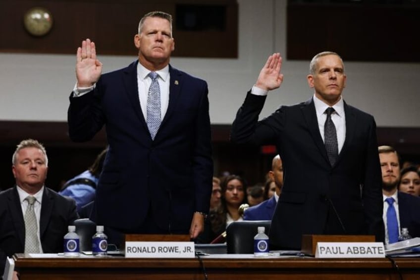 Acting US Secret Service Director Ronald Rowe (L) and FBI Deputy Director Paul Abbate (R)