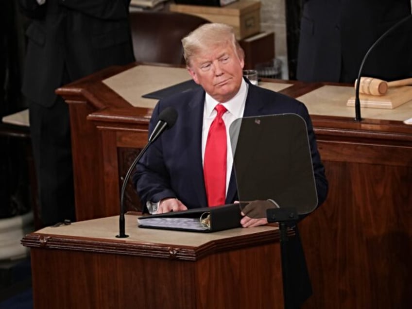 WASHINGTON DC, USA - FEBRUARY 04: U.S. President Donald Trump delivers his State of the Un