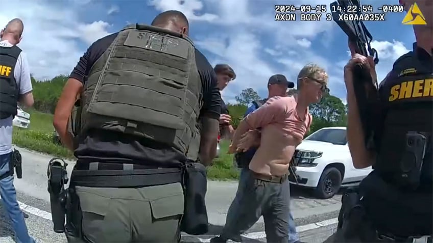 Trump suspect Ryan Routh being arrested, still from body cam