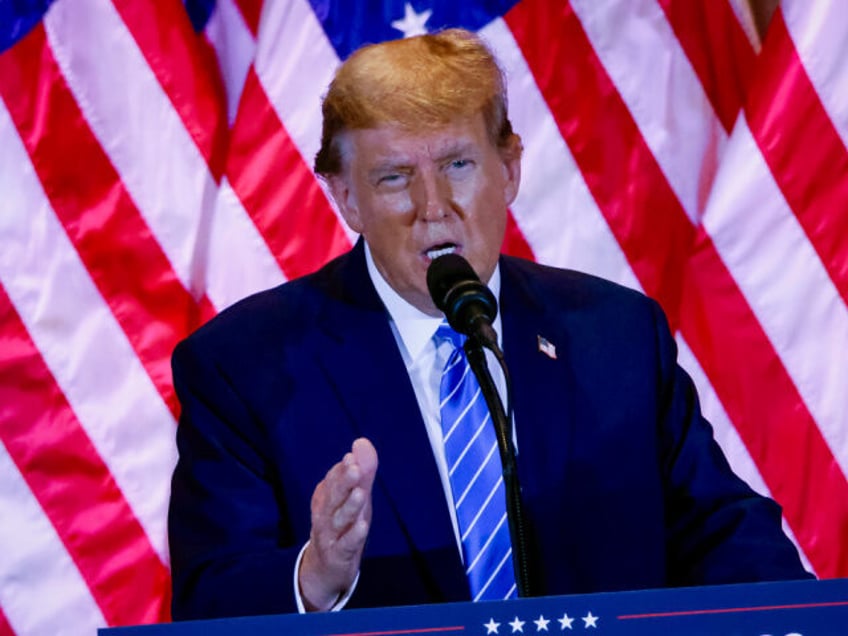 Former US President Donald Trump during a Super Tuesday election night watch party at the