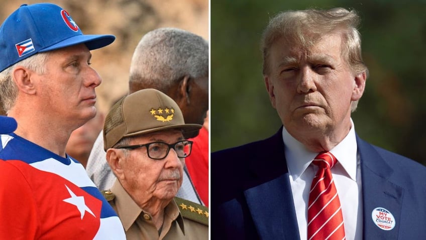 Cuban President Miguel Diaz-Canel, former Cuban president Raul Castro and former President Trump