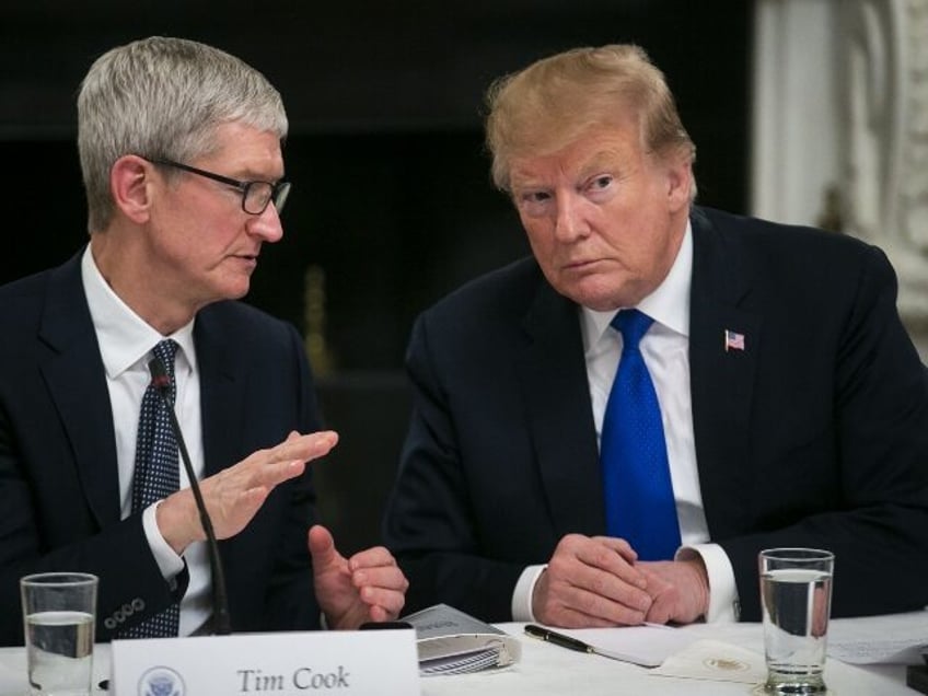 Donald Trump and Apple's Tim Cook