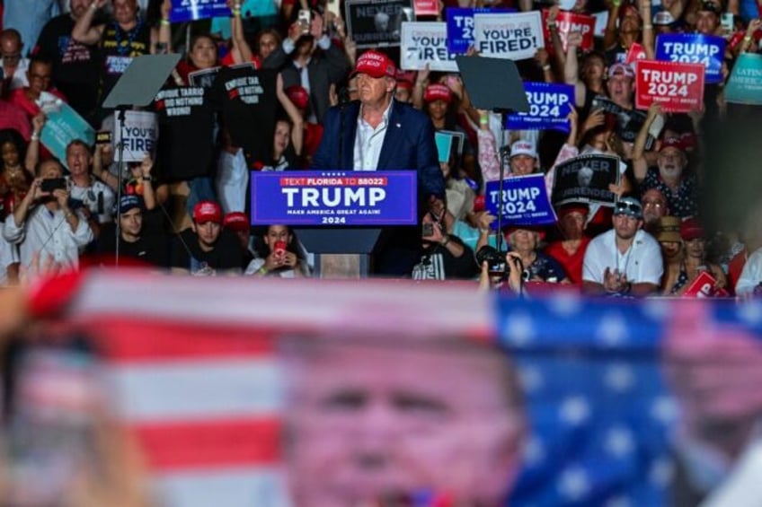 Presidential candidate Donald Trump pictured at a rally in Florida on July 9