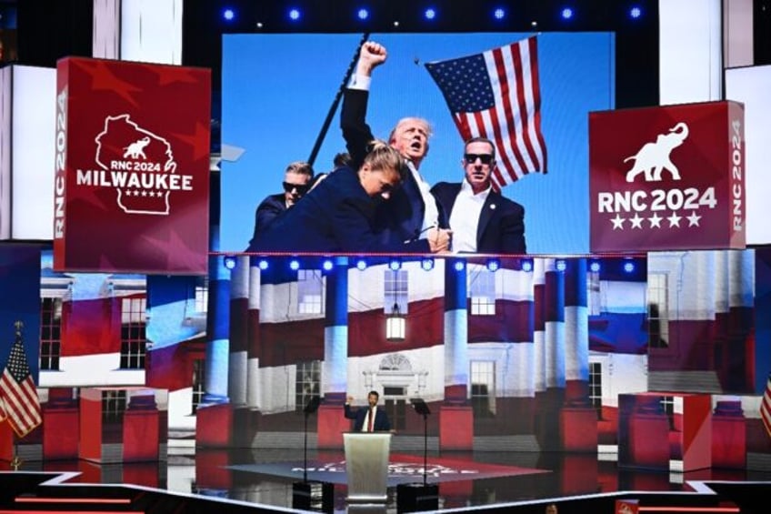 Son of former US President Donald Trump Donald Trump Jr. speaks during the third day of th