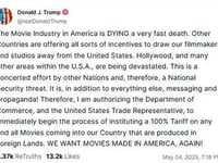 Trump To Slap Foreign Films With 100% Tariff; All Eyes On Netflix
