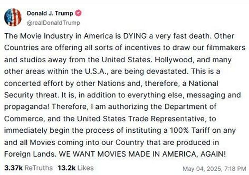 trump to slap foreign films with 100 tariff all eyes on netflix