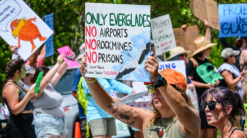 Protesters against Alligator Alcatraz 