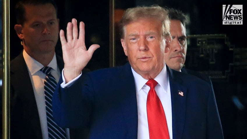 Former President Donald Trump exits Trump Tower in New York City