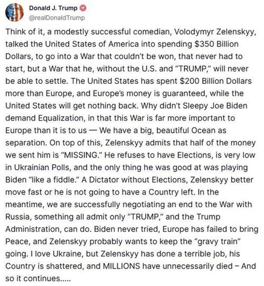 trump trounces modestly successful comedian dictator zelenksy after ukraine leader revives debunked russiagate narrative